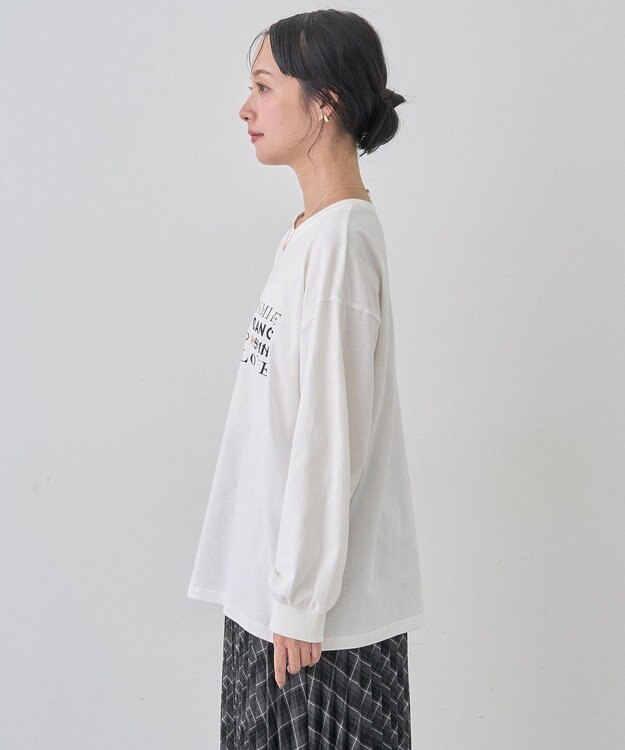 earth music&ecology いいことワードロゴＴシャツ White