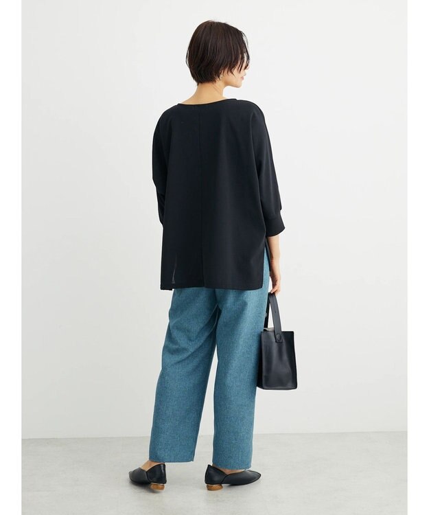 Green Parks 麻調ストレートパンツ Blue