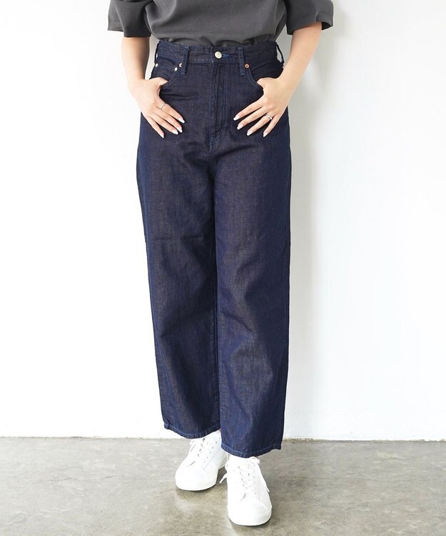 caqu FS linen ankle boy`s アンクル丈 ゆったりボーイフィットリネンデニム rinse