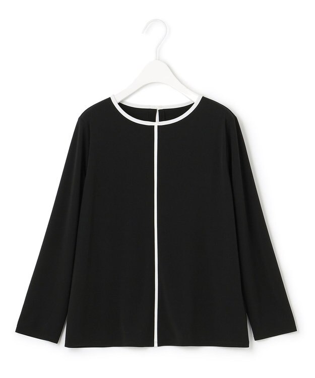 ICB 【洗える】 ジョーゼットスムース カットソー ブラック系