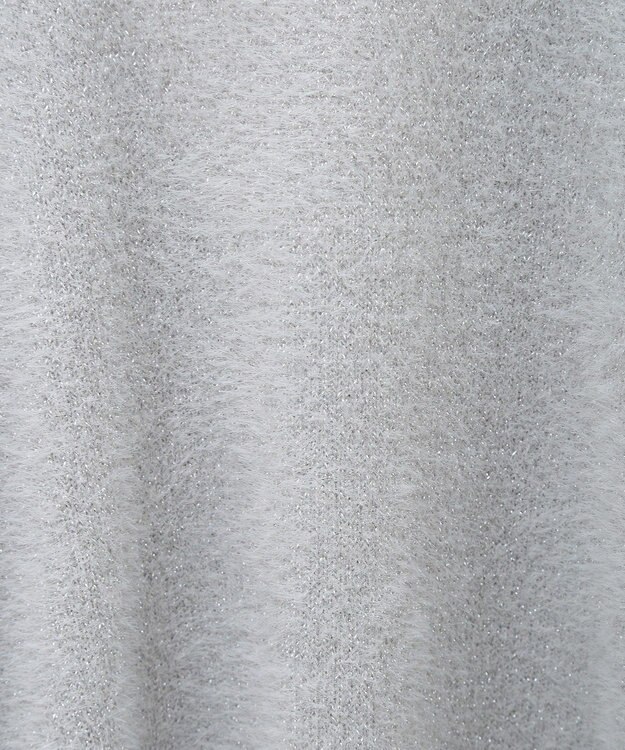 earth music&ecology ミニラメシャギーカーディガン Light Gray