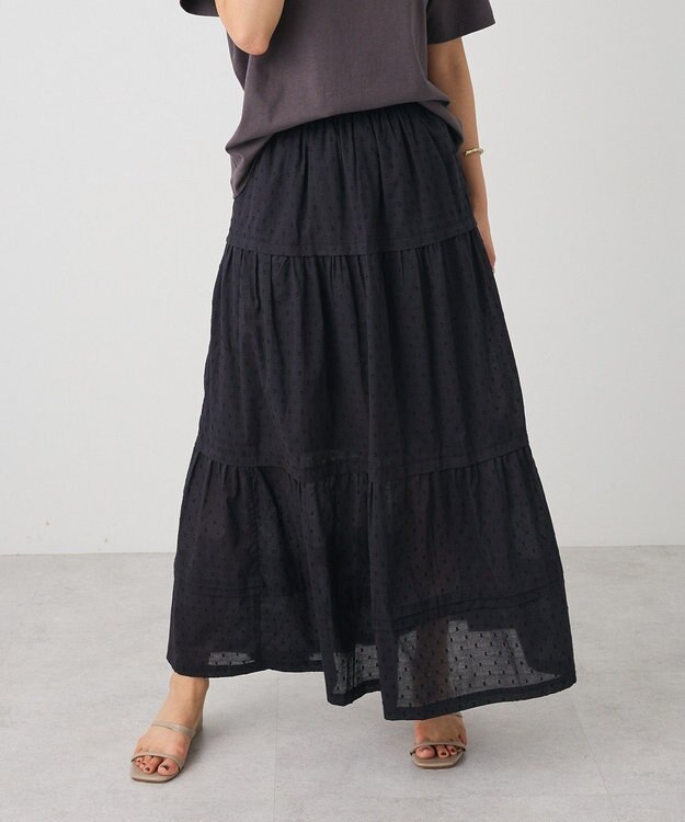 CRAFT STANDARD BOUTIQUE インド綿ドット刺繍スカート Black