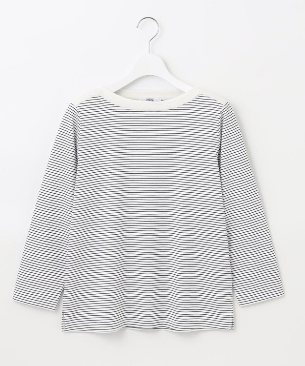 J.PRESS LADIES ニットパーツジャージー ボーダー カットソー ホワイト系1