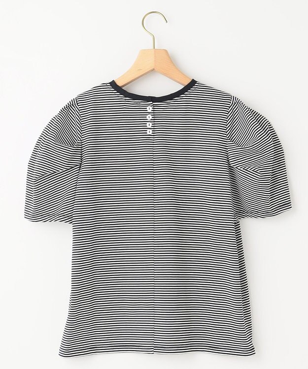 組曲 GIZAコットンタックスリーブ Tシャツ モノトーンストライプ系1