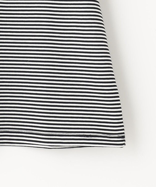 組曲 GIZAコットンタックスリーブ Tシャツ モノトーンストライプ系1