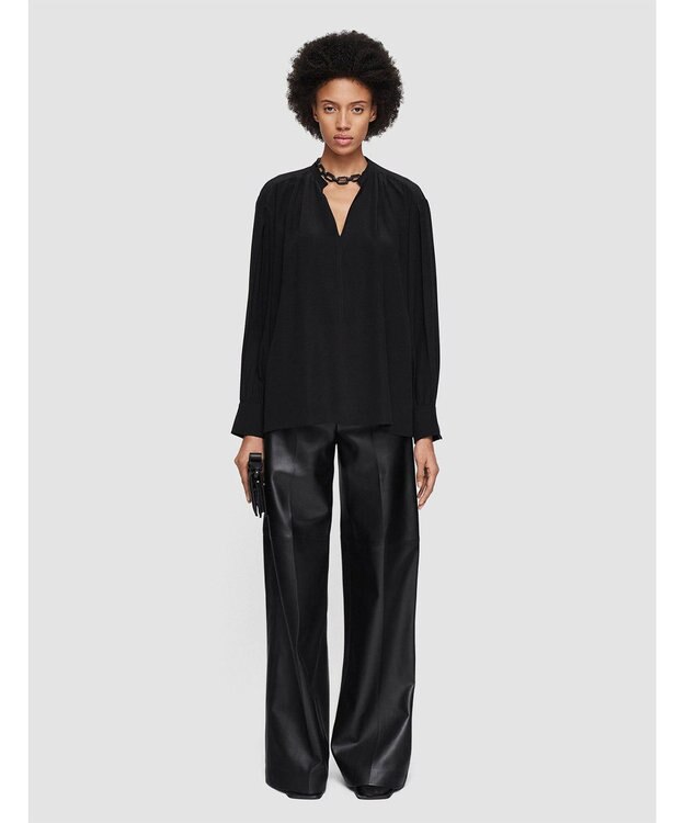 JOSEPH ニューCDC　オープンネックブラウス Black