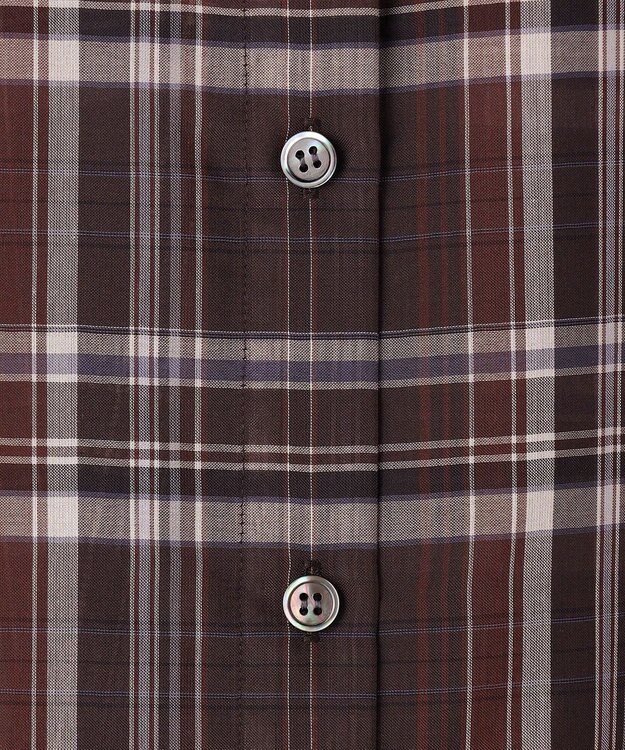 23区 【先行予約】ハイツイストシアーチェック クロップド シャツ ブラウンチェック