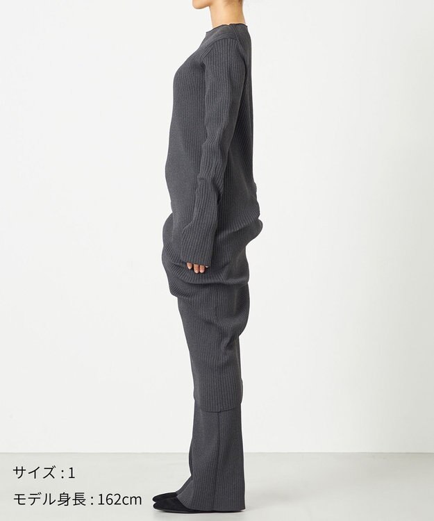 NAVE 【ReNAVE・洗える】スポンディッシュワイドリブワンピース グレー系