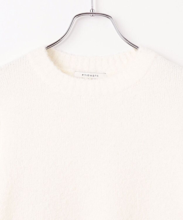 #Newans 【洗える】フレアシルエットチュニックニット ホワイト系