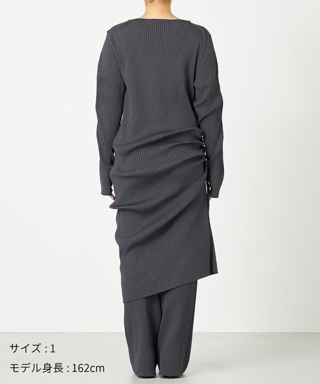 NAVE 【ReNAVE・洗える】スポンディッシュワイドリブワンピース グレー系