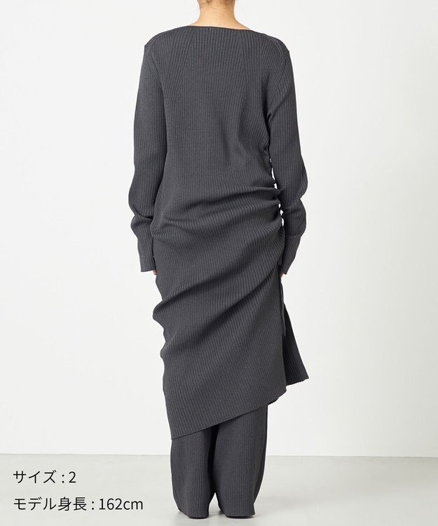 NAVE 【ReNAVE・洗える】スポンディッシュワイドリブワンピース グレー系