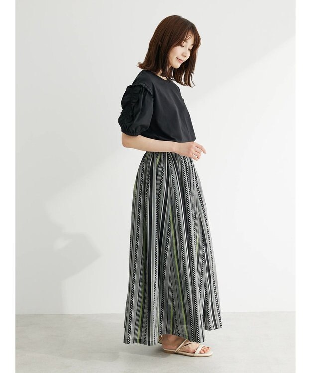 Green Parks ・ＥＬＥＮＣＡＲＥ　ＤＵＥ　マルチストライプスカート Gray