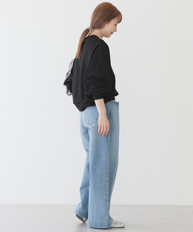 AMERICAN HOLIC 袖チュール重ねプルオーバー Black