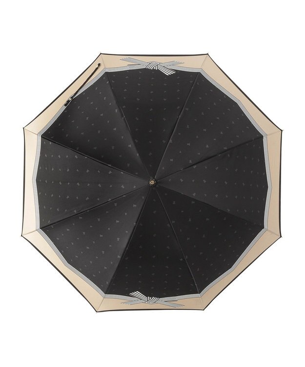 MOONBAT 【耐風】LANVIN en Bleu 長傘 サテンプリントリボン ブラック