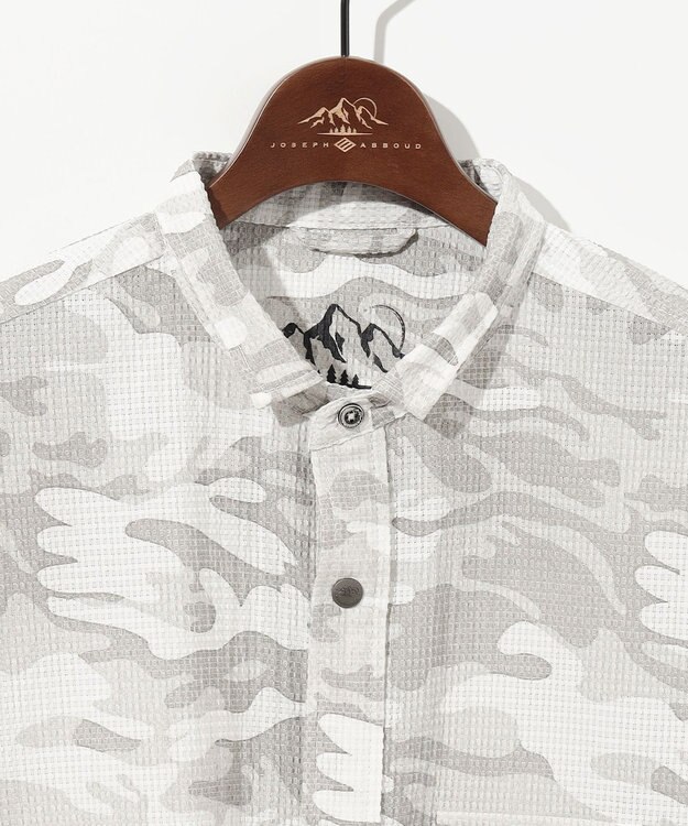 JOSEPH ABBOUD MOUNTAIN 【軽量/ストレッチ】メッシュサッカーカモ アウトドア シャツ アイボリー系6