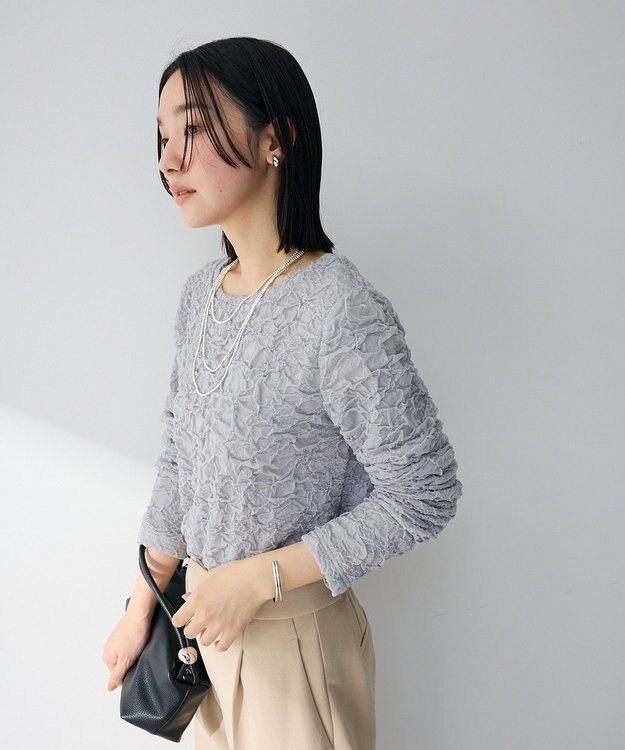 Green Parks 表面感ポコポコプルオーバー Light Gray