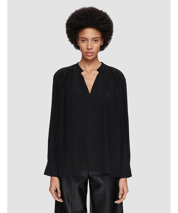 JOSEPH ニューCDC　オープンネックブラウス Black