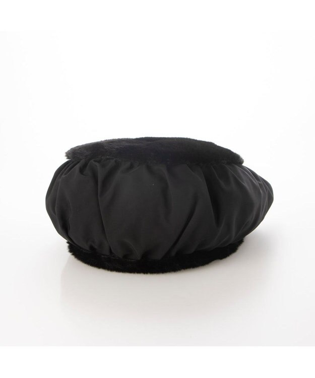 UNBILLION カシュカシュ cachecache / ポンポン付きエコファーラウンド型トートバッグ ブラック