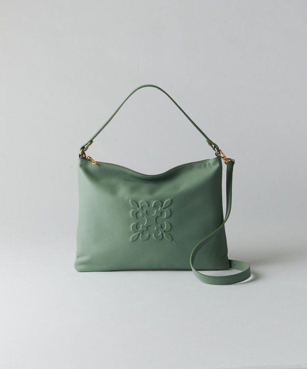 russet エンボスモノグラムショルダーバッグ(CE-1547) Green
