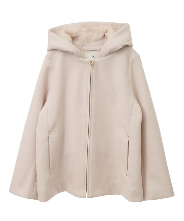 earth music&ecology ２Ｗａｙフードショートコート Ivory