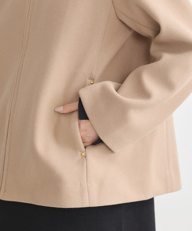 earth music&ecology ２Ｗａｙフードショートコート Beige