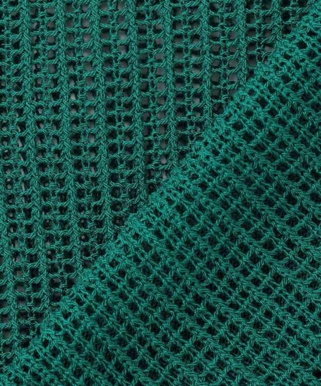 ANY L メッシュパターンニットカーディガン ターコイズ