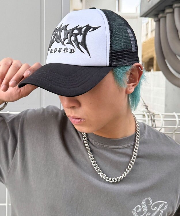 WEGO 【ユニセックス着用ITEM】3Dプリントメッシュキャップ ブラック