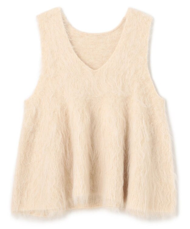 UNFILO 【野呂佳代さん着用】アルパカシャギー ペプラムジレ ベージュ