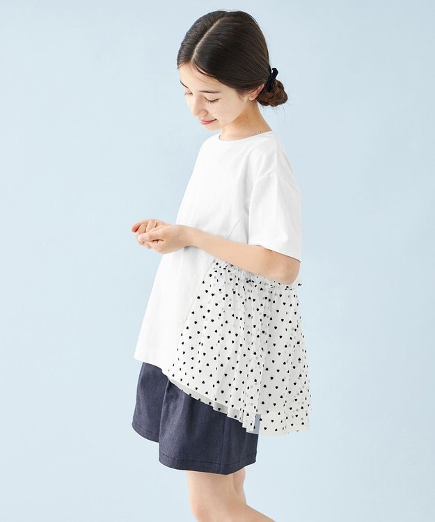 UNFILO 【110-150cm】アソート コンビTシャツ オフ[裾チュール]