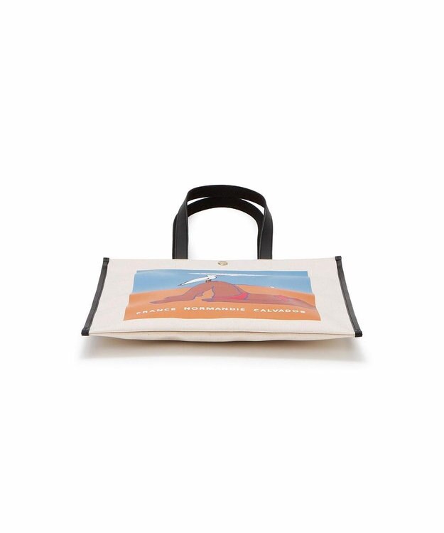 TOPKAPI 【Breath TOPKAPI】サヴィニャック × Breath TOPKAPI アート プリント フラット オーガニックキャンバス トート バッグ オレンジ