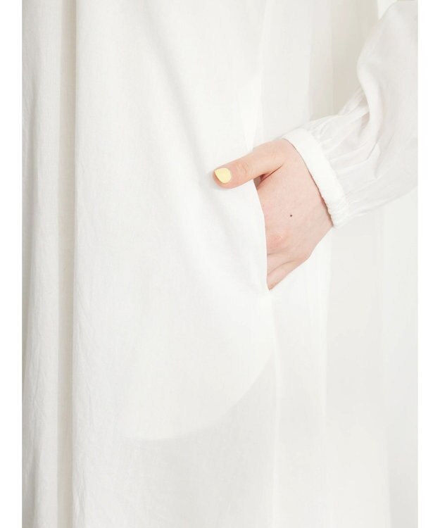 CRAFT STANDARD BOUTIQUE インド綿Ａラインシャツワンピース Off White