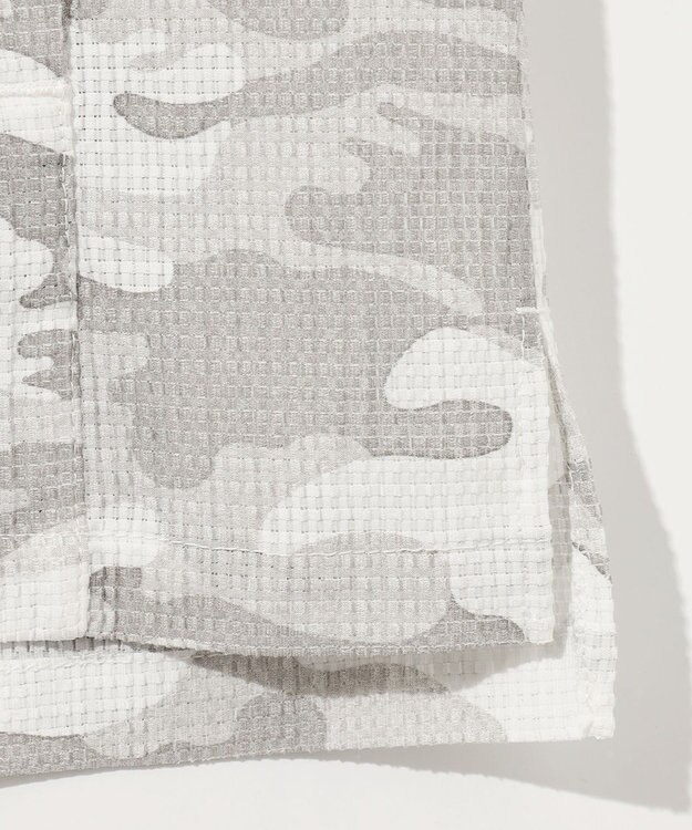 JOSEPH ABBOUD MOUNTAIN 【軽量/ストレッチ】メッシュサッカーカモ アウトドア シャツ アイボリー系6