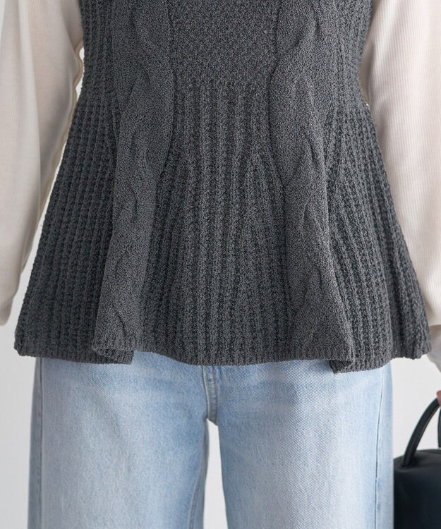 earth music&ecology フレアニットベスト Dark Gray