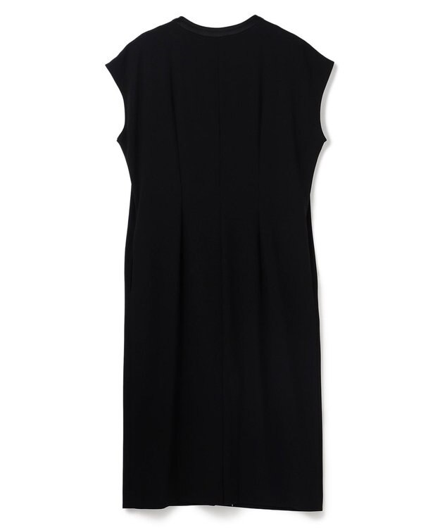 BEIGE， 【Lsize・セットアップ対応】CINDY / 配色ネック フレンチドレス Black x Black