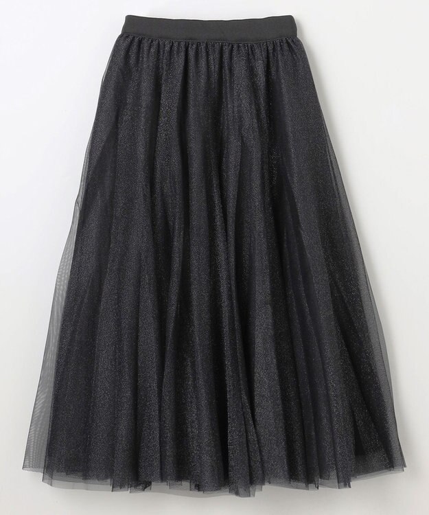 ANY 【ウエストゴム】ラメチュールキラキラスカート シルバー