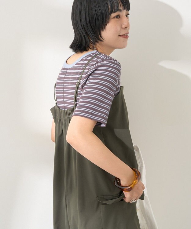 AMERICAN HOLIC リブ　５分袖トップス Pink