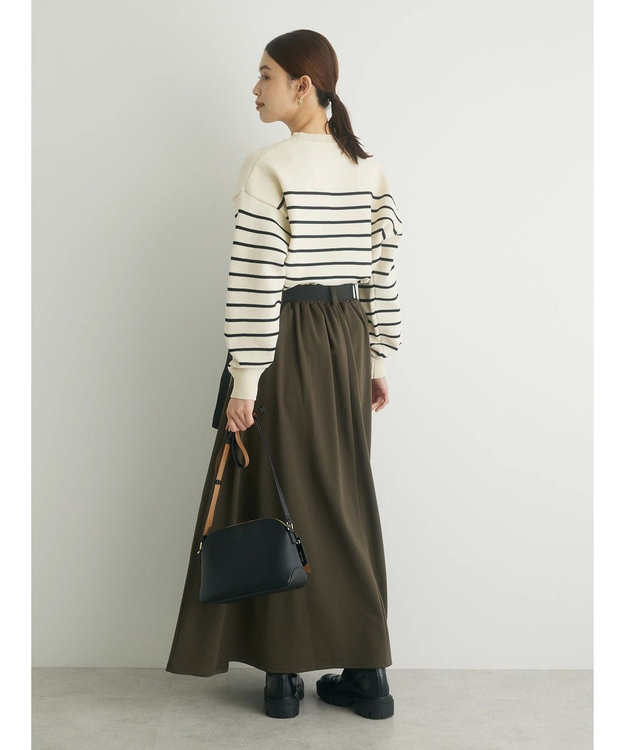 Green Parks ・ｎｏｖｅｍ９　ガチャベルト付フレアスカート Khaki