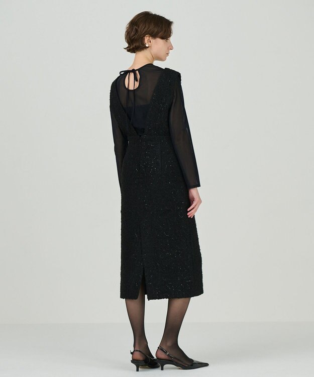 GRACE CONTINENTAL ツイードタイトジャンパースカート ブラック