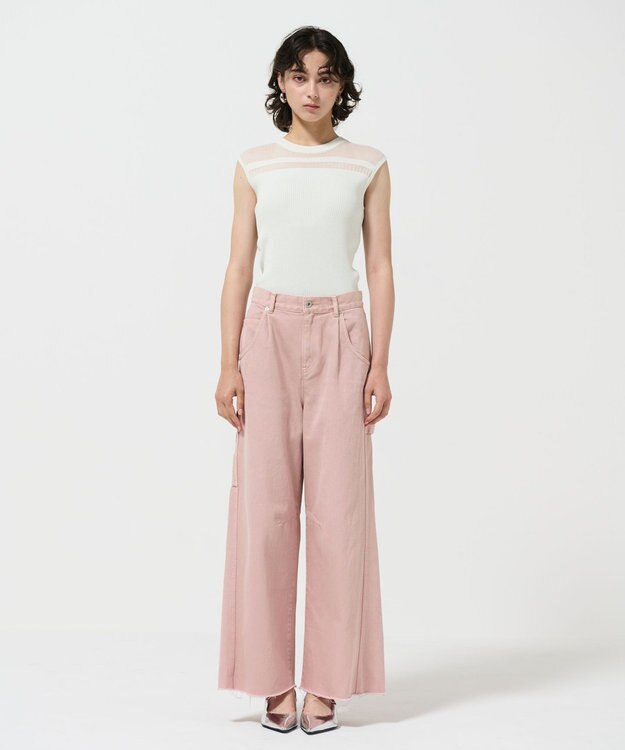 GRACE CONTINENTAL リブシアーニットトップ ホワイト