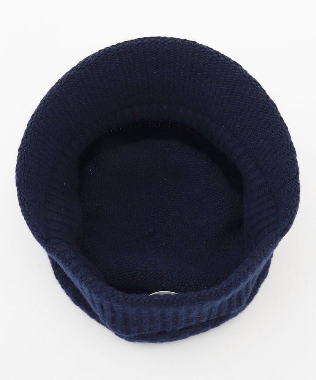 MOONBAT FURLA(フルラ) ラメ折り返しニットキャスケット【日本製】 ネイビーブルー