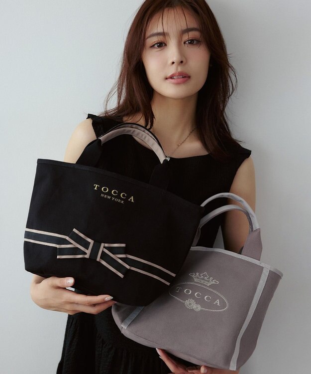 TOCCA BOW BRIDGE CANVAS TOTE トートバッグ【古畑星夏さん着用】 ブラック系