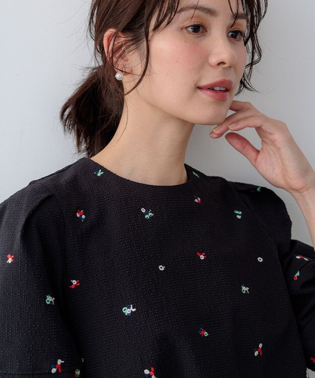 組曲 L 【WEB限定】ミニフラワーエンブロイダリー ブラウス ブラック系7