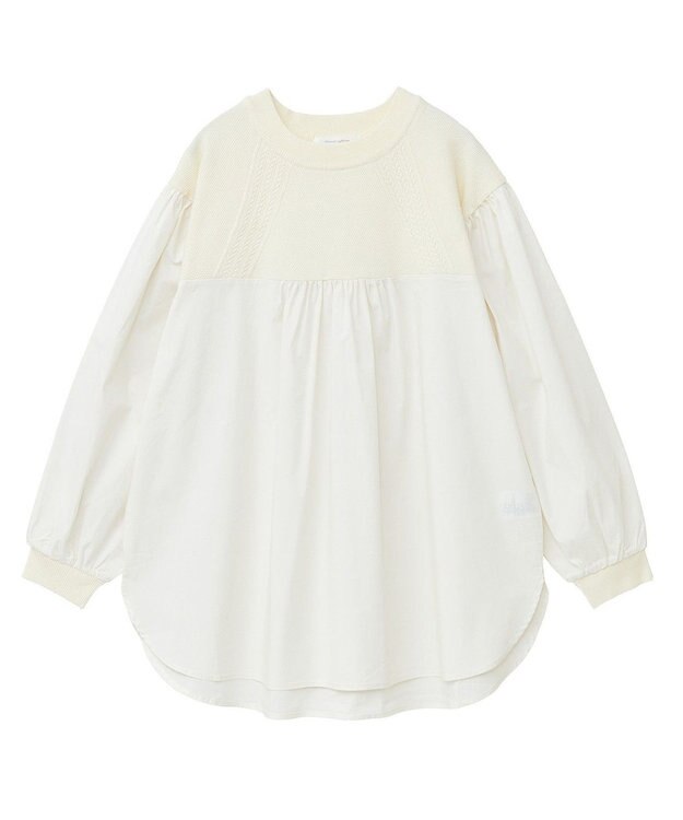 Green Parks ミニケーブルドッキングニットチュニック Ecru