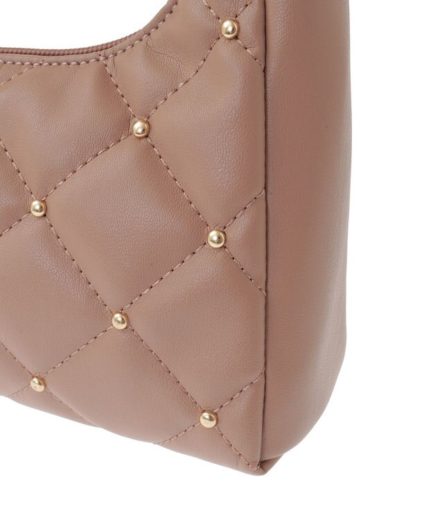 earth music&ecology スタッズキルトバッグ Light Brown