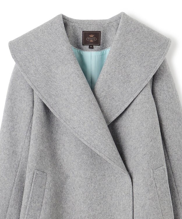 TOCCA LOOFAH ショールカラーウールコート グレー系