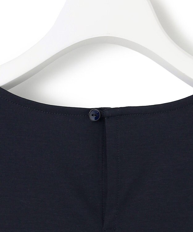 23区 【汗じみ防止加工】スカーフプリントコンビ フレンチスリーブ カットソー ネイビー×ミッドナイトブルー