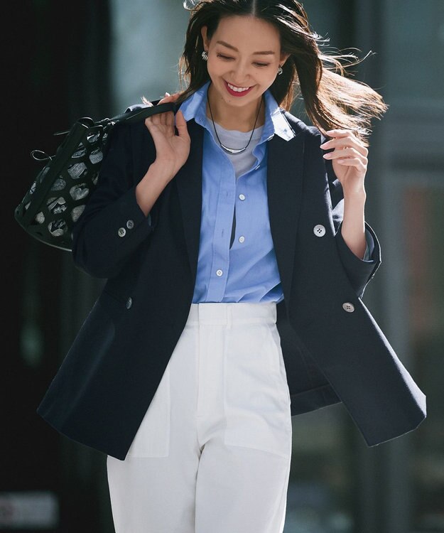 23区 【CLASSY.5月号掲載/洗える】CANCLINI ベーシック シャツ サックス系