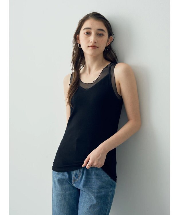 YECCA VECCA チュールＭＩＸリブインナー Black