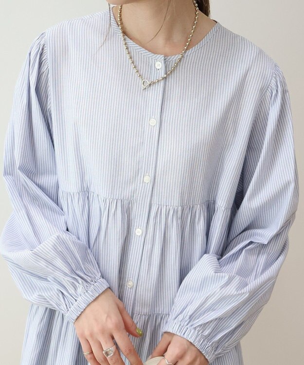 AMERICAN HOLIC 【先行予約】【WEB限定】ティアードギャザーブラウス Stripe