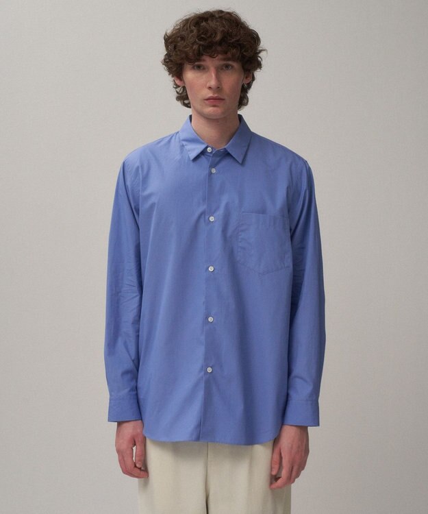 ATON SUVIN BROAD | スタンダードシャツ - UNISEX NAVY